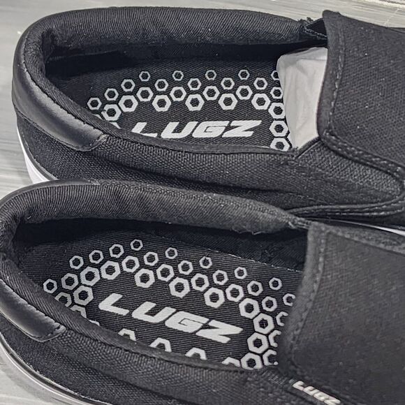 Lugz‎ Clipper Oxford Sneakers Size 8 M Black Canvas Slip On - Picture 7 of 11